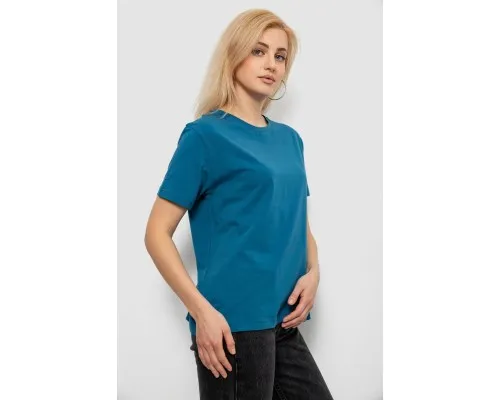 Футболка жіноча однотонна, колір джинс, 244R802-5