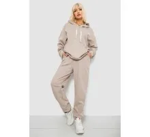 Спортивний костюм жіночий однотонний, колір бежевий, 244R1070AG