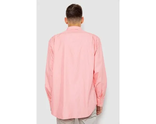 Сорочка чоловіча однотонна в смужку, колір рожевий, 244R331