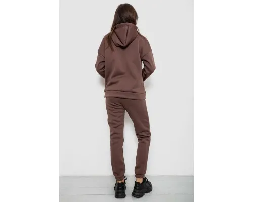 Спортивний костюм жіночий на флісі, колір коричневий, 257R85