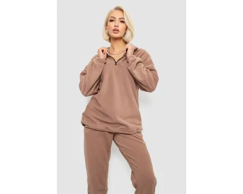 Спортивний костюм жіночий на флісі, колір мокко, 241R2007