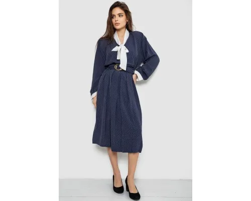 Костюм жіночий класичний у горох, колір синьо-білий, 167R3002
