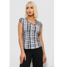 Блуза в клітину  -уцінка, колір сірий, 230R2502-U-6