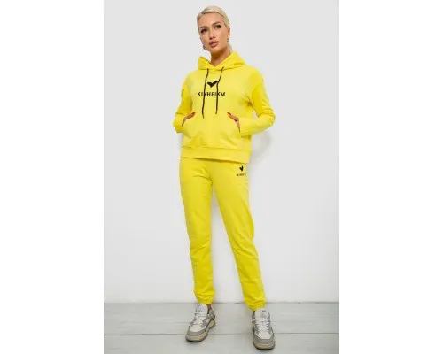 Спортивний костюм жіночий двонитка, колір жовтий, 214R1419-007