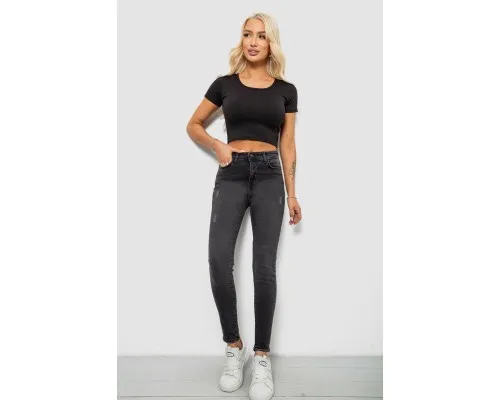 Джинси жіночі однотонні Skinny, колір сірий, 244RS123