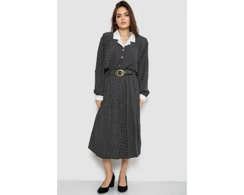 Костюм жіночий класичний у горох, колір чорно-білий, 167R3001