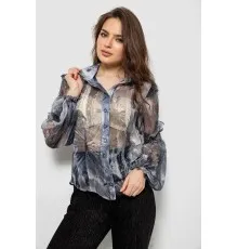 Блуза жіноча з принтом шифонова, колір сірий, 230R1503