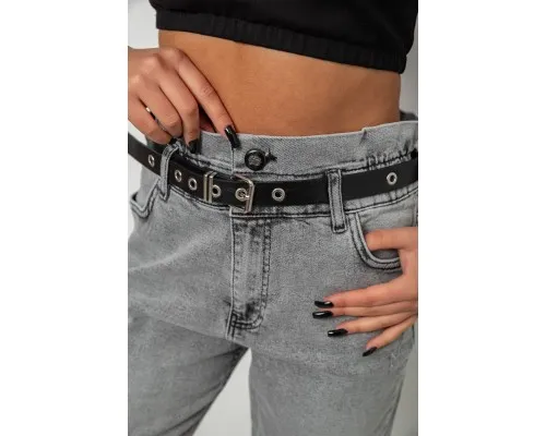 Джинси жіночі однотонні Baggy Papei, колір сірий, 244R00158