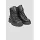 Короткі шкіряні черевики чорного кольору зимові хутро