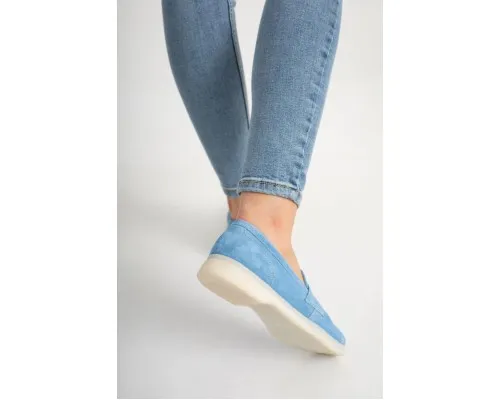 Жіночі сині замшеві туфлі