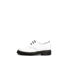 Шкіряні білі туфлі зі шнурком