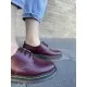 Жіночі бордові туфлі на шнурках та невисокій підошві